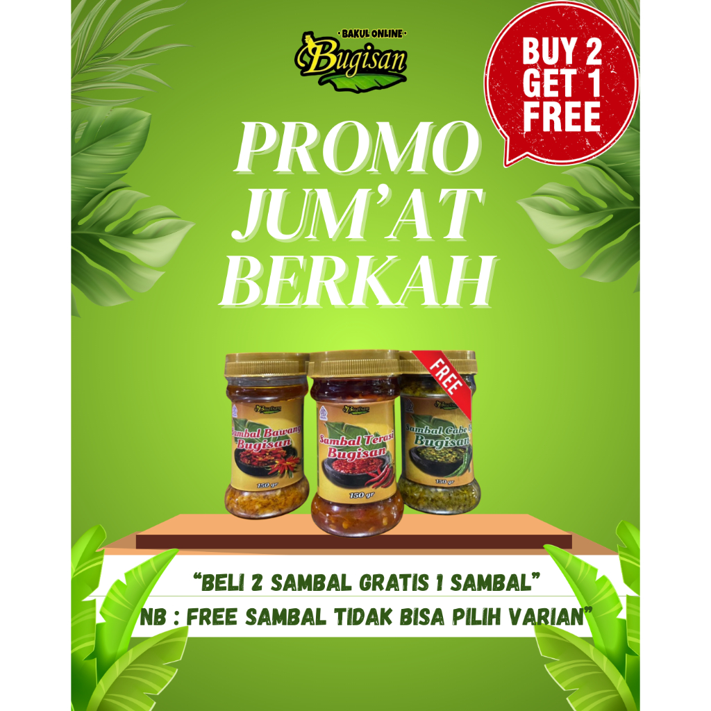 

[PROMO JUM'AT BERKAH] BELI 2 SAMBAL GRATIS 1 SAMBAL