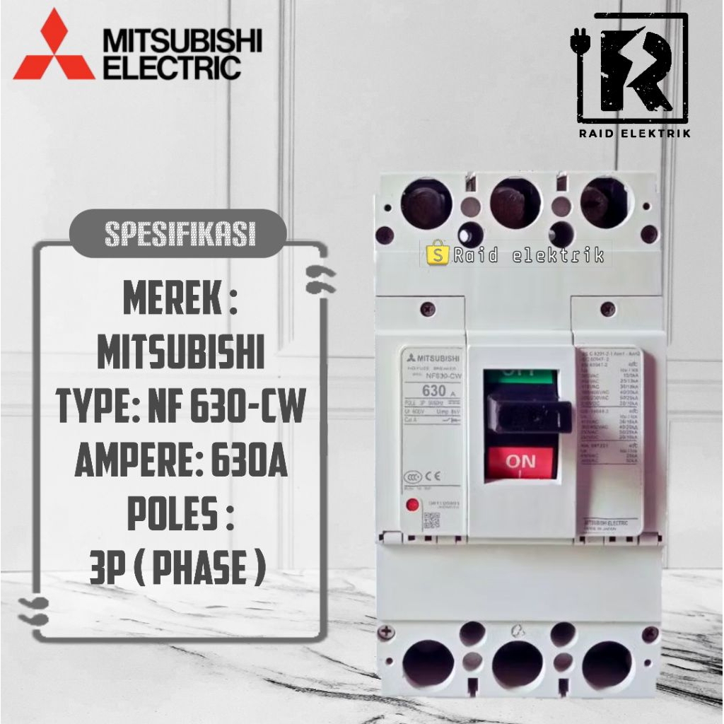NFB MCCB breaker mitsubishi NF-630 CW 500a 630a  nf630-CW