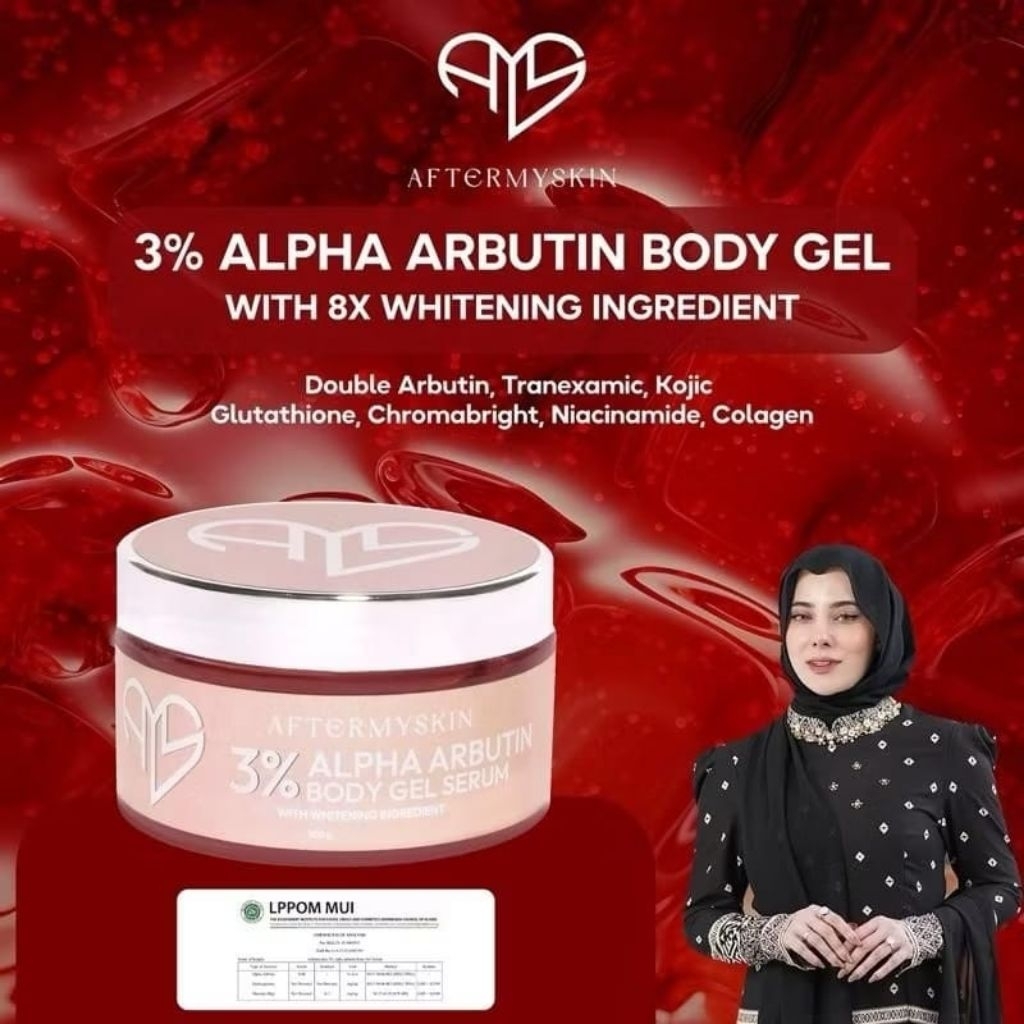 READY AFTERMYSKIN HB MERAH ALPHA ARBUTIN COLLAGEN BODY GEL BY AFTERSKIN AFTERMYSKIN HALOCA CHROMOSOM