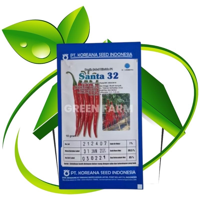 Benih Cabe Besar Santa 32 F1 Koreana Seed Kemasan 10gr Original