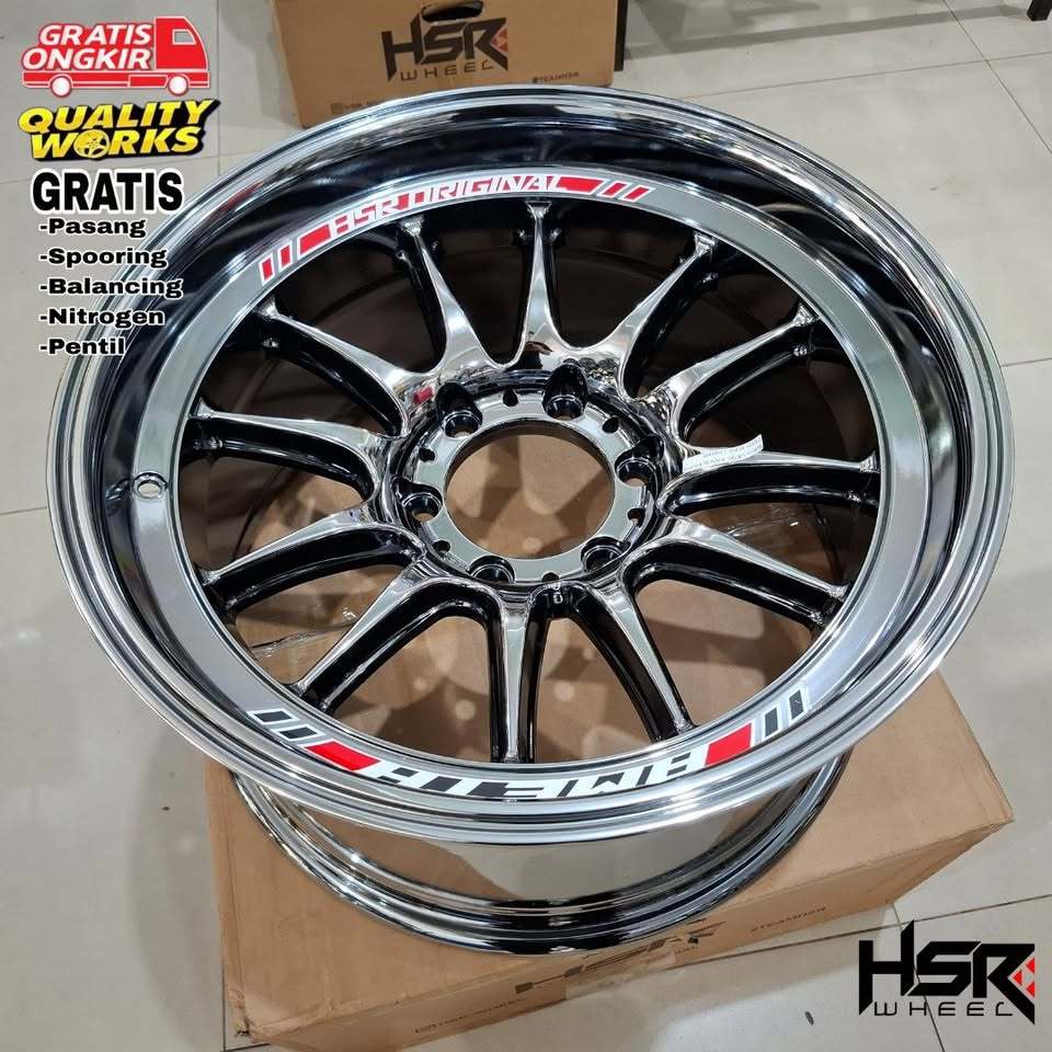 Velg Mobil Fortuner, Hilux, Ring 18 Black Chrome, Velg Racing Hsr Wheel Ameth