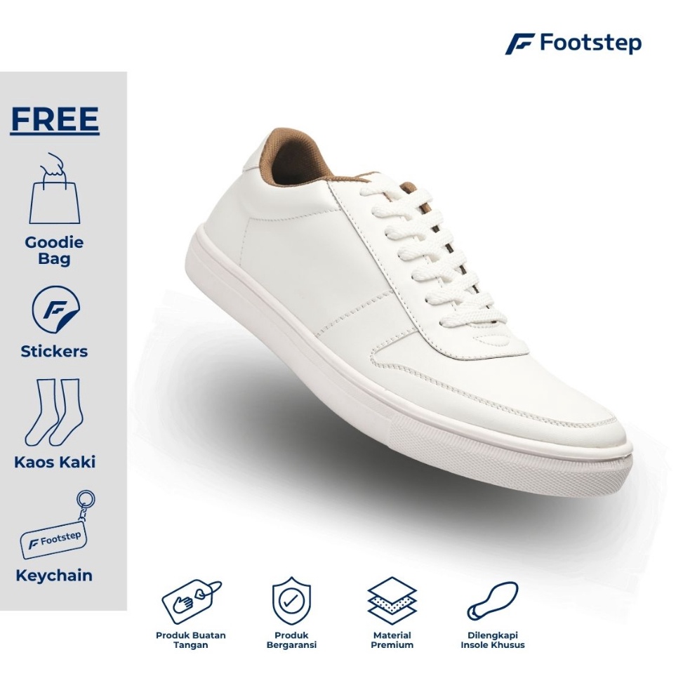 KODE C33Y Footstep Footwear Sepatu pria Sneakers Fonte Full White Original Shoes
