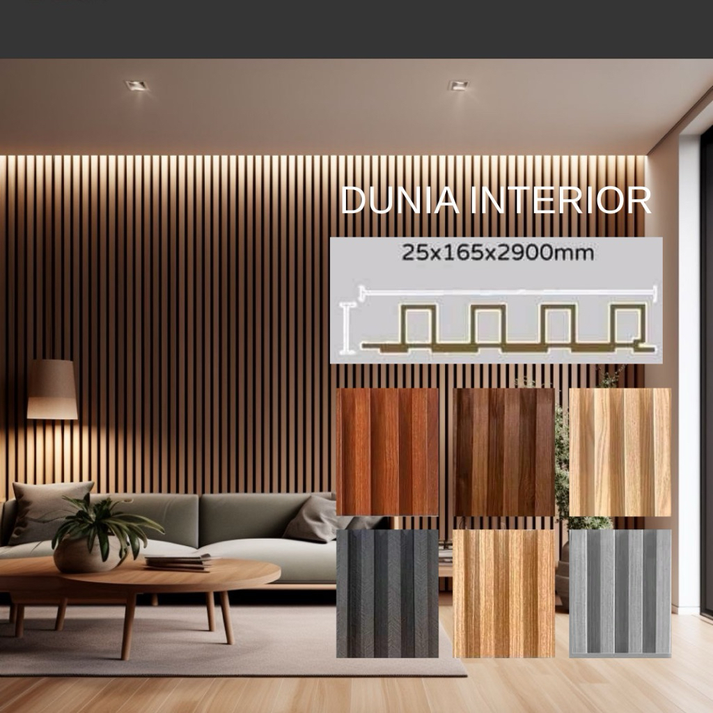 Wood Panel WPC / Wall Panel PVC / Panel Dinding Kayu / Kisi Kisi Kayu 3m