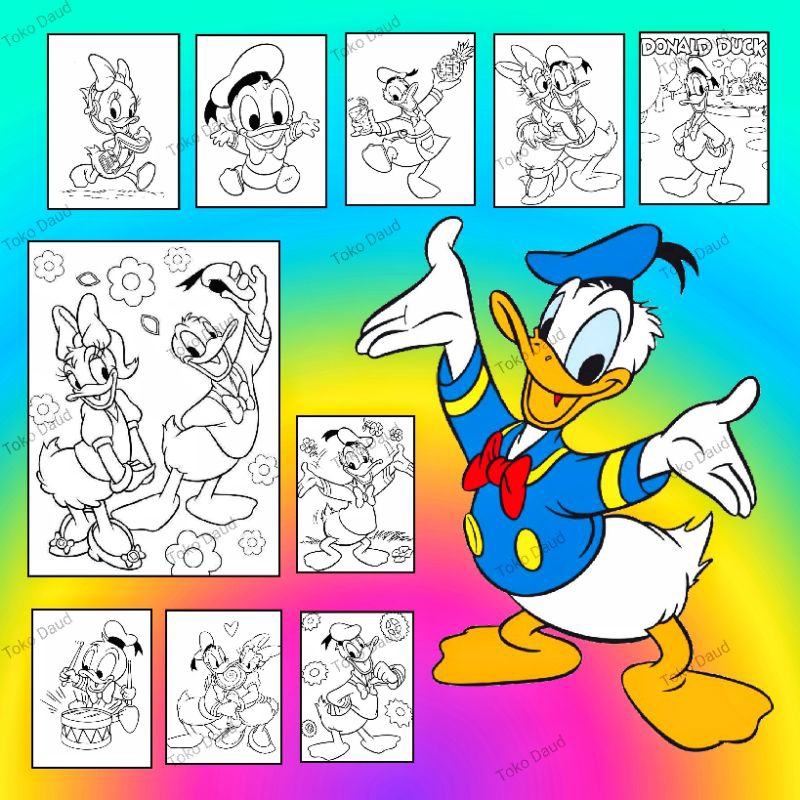 DONAL BEBEK - Kertas Lembar Gambar Mewarnai Mainan Edukasi Anak