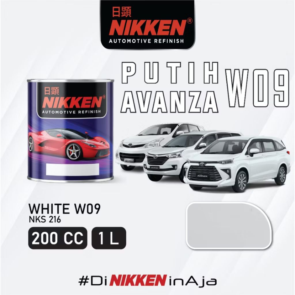 Cat Putih Avanza White W09 Nikken Cat Mobil Calya Xenia Agya Rush Terios Ayla Sigra