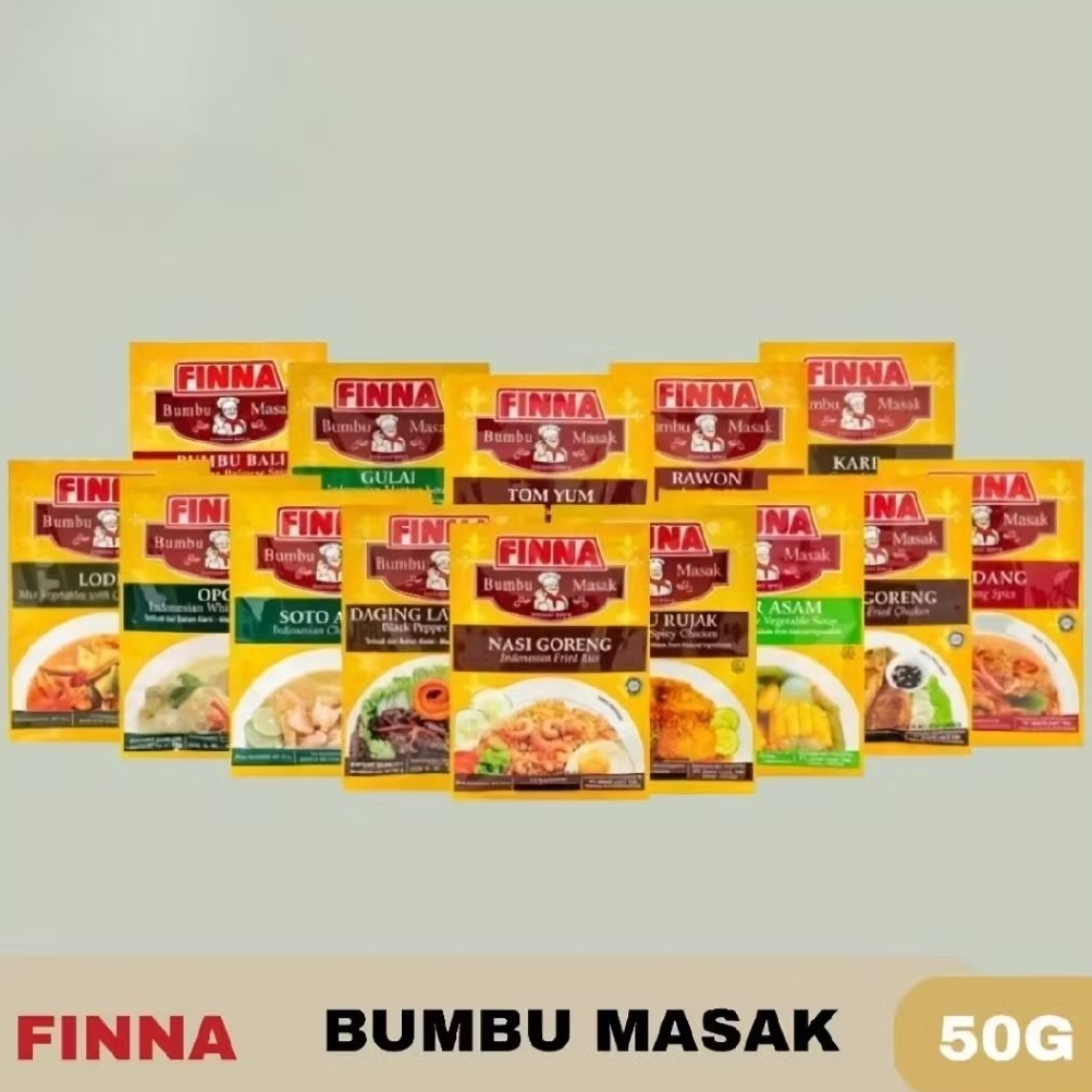 

AGATHA OLSHOP - FINNA BUMBU MASAK 50 GR TOMYUM / KARE / LODEH / BALI / NASI GORENG / RAWON / RENDANG / AYAM GORENG / SOTO AYAM