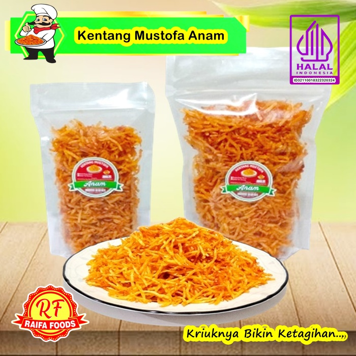 

Kering Kentang Mustofa Anam, Keripik Goreng Balado Pedas Manis Original Teri Kacang Cemilan Crispy