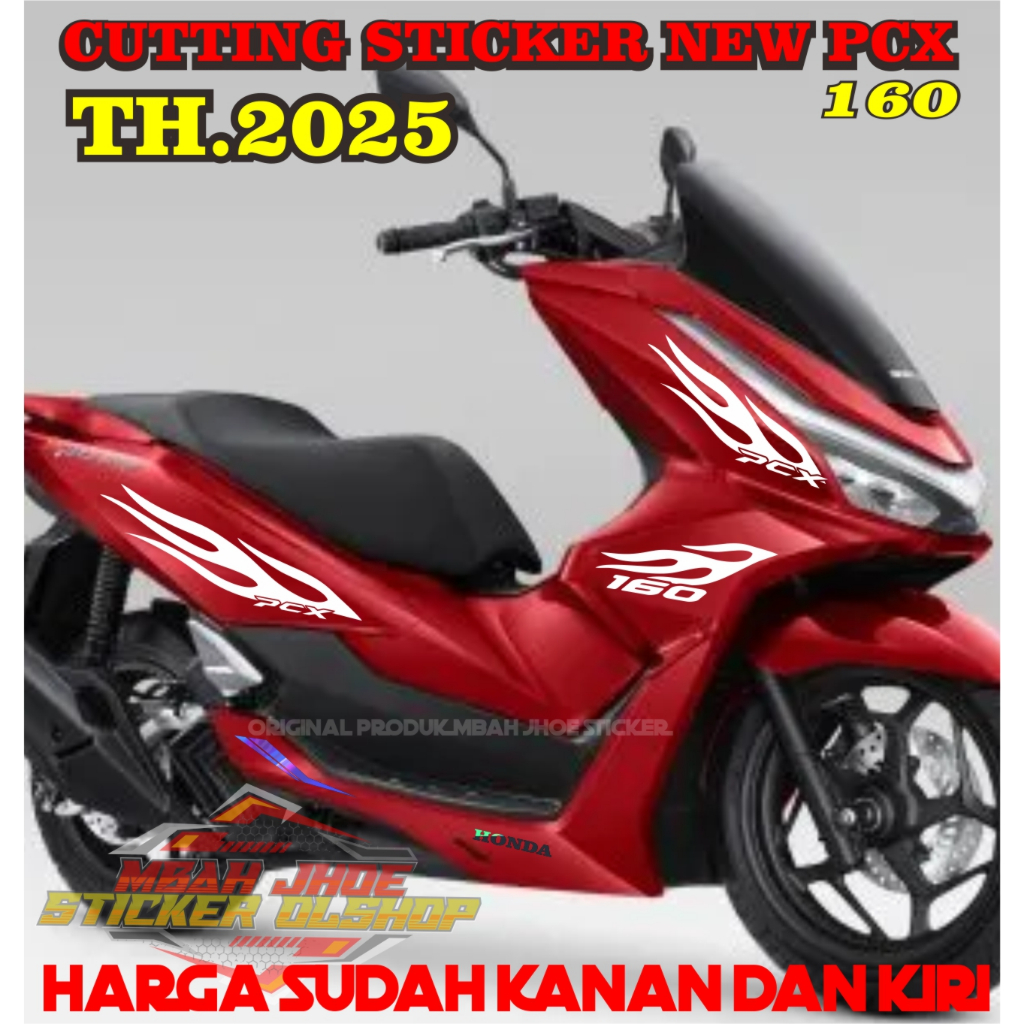 Stiker Motor PCX 160 New 2025 Striping Cutting Sticker lis Body Honda Pcx body merah