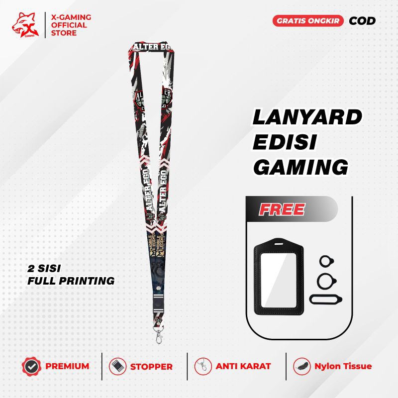 

Lanyard Id card Gantungan Kunci Keychain Holder Name Tag Premium