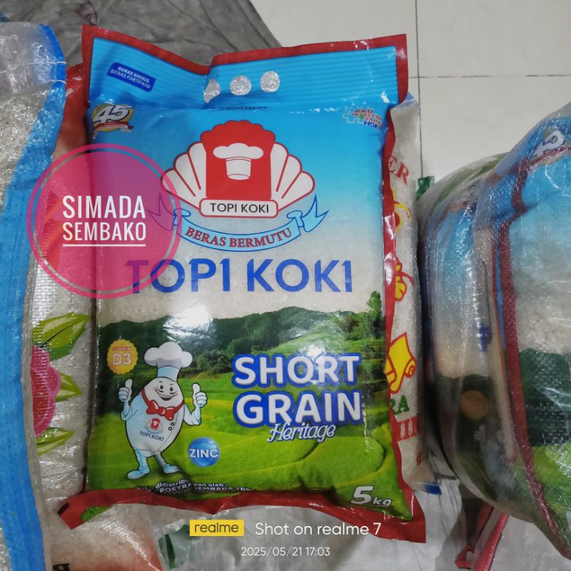 

Beras topi koki pandan wangi 5kg / topi koki short grain 5kg