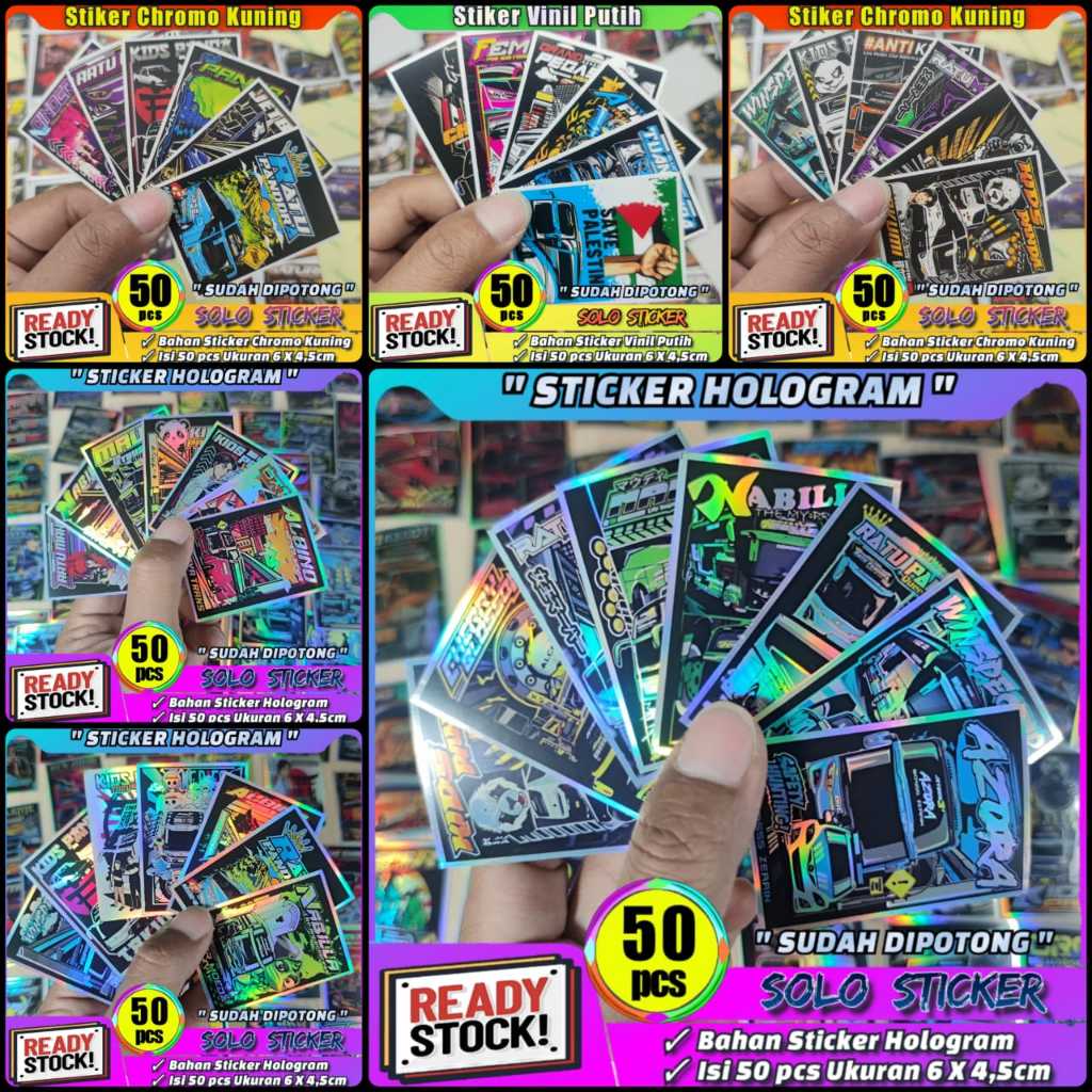 

Stiker Bus Hologram Sudah Dipotong Isi 50 Pc Stiker Bis Telolet Basuri