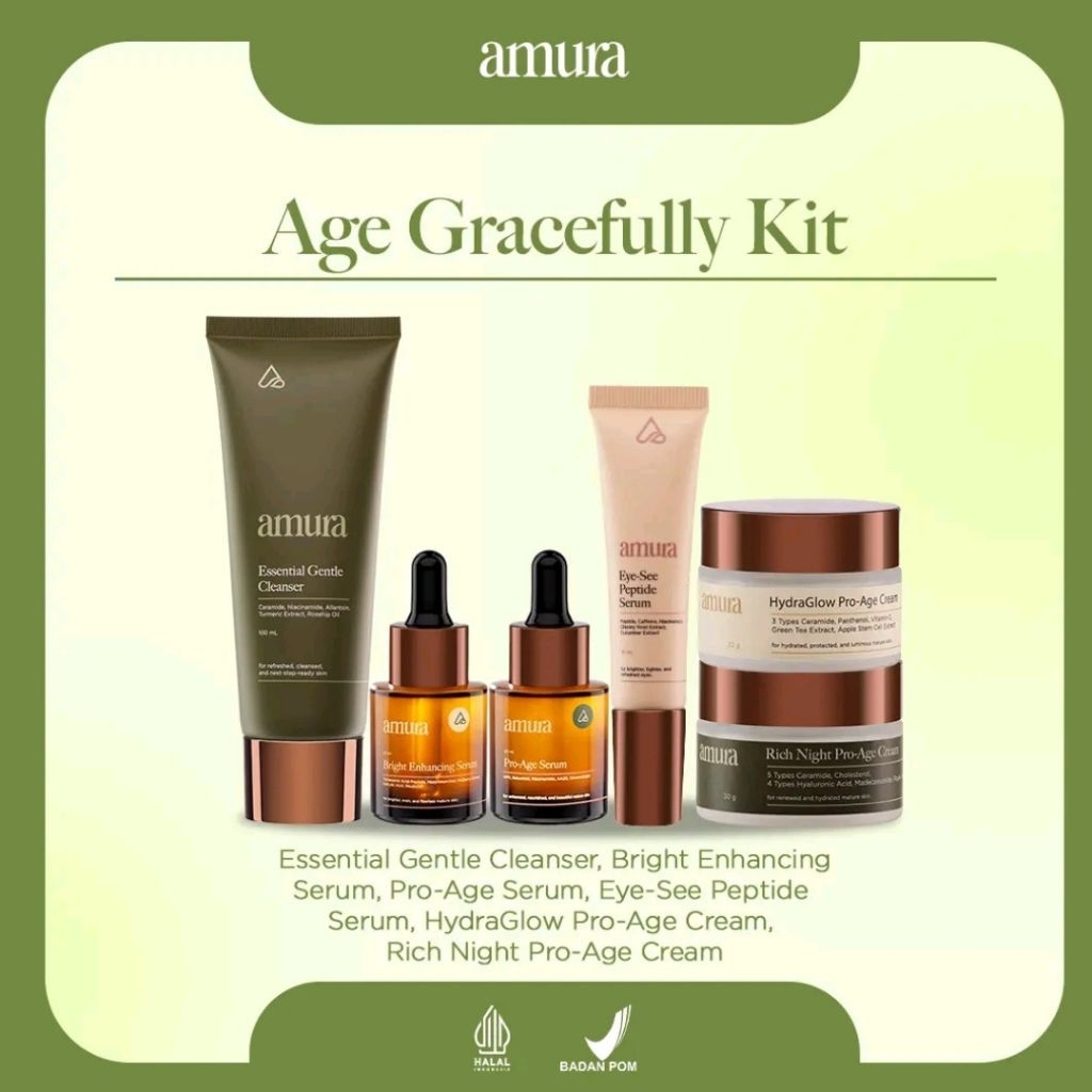 Amura Skincare 1 Set Lengkap Original 100% Asli Skincare Untuk Flek Anti Aging Bekas Jerawat Menunda