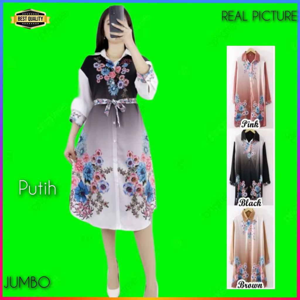 Baju Gaun Jumbo Wanita Knautia Dress Jumbo LD 120 Natal Korea Pesta Hitam