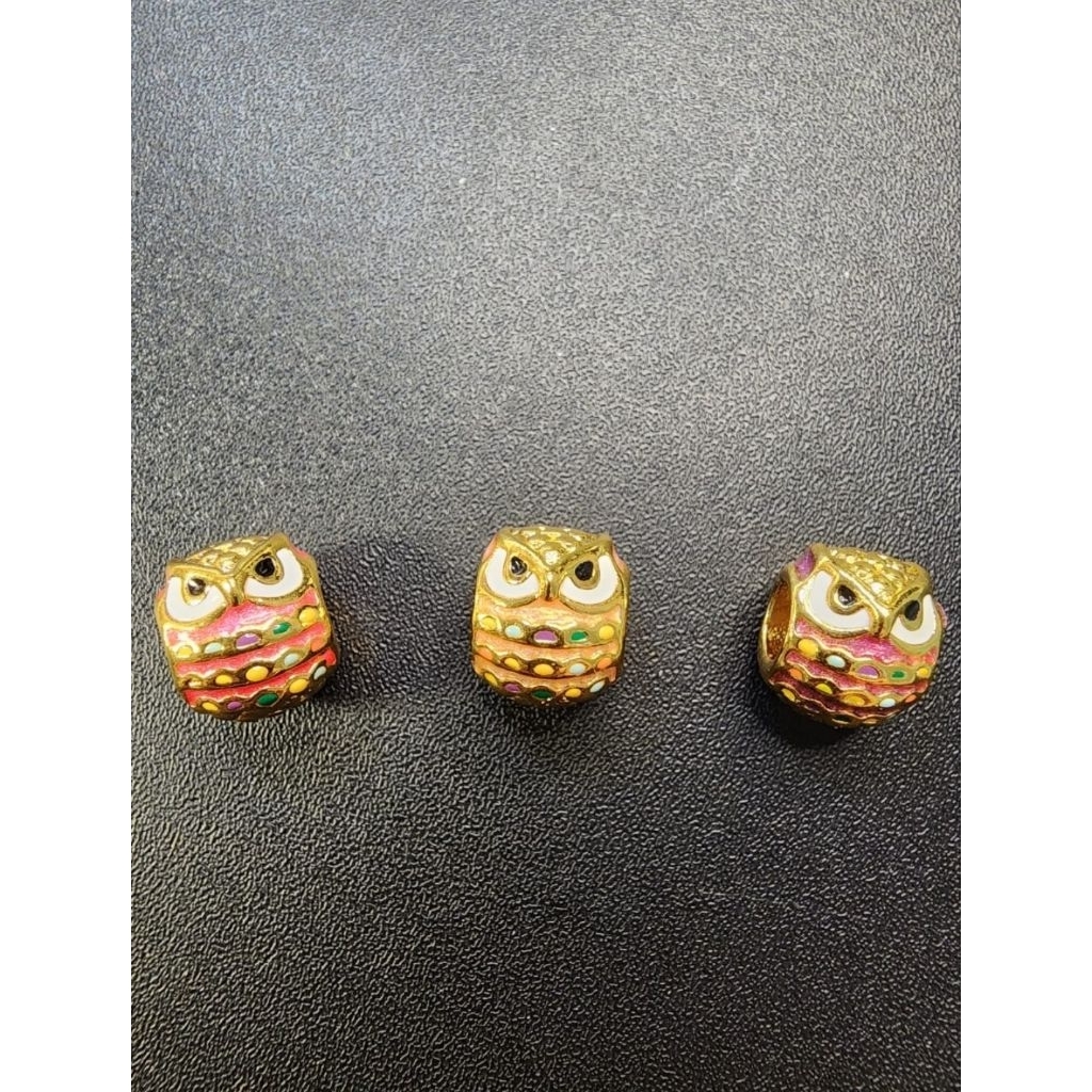 Kode OWL - PADUAN EMAS / Sandgold S999 Charm / Liontin Anti Karat untuk Gelang Crystal / Gelang Tali