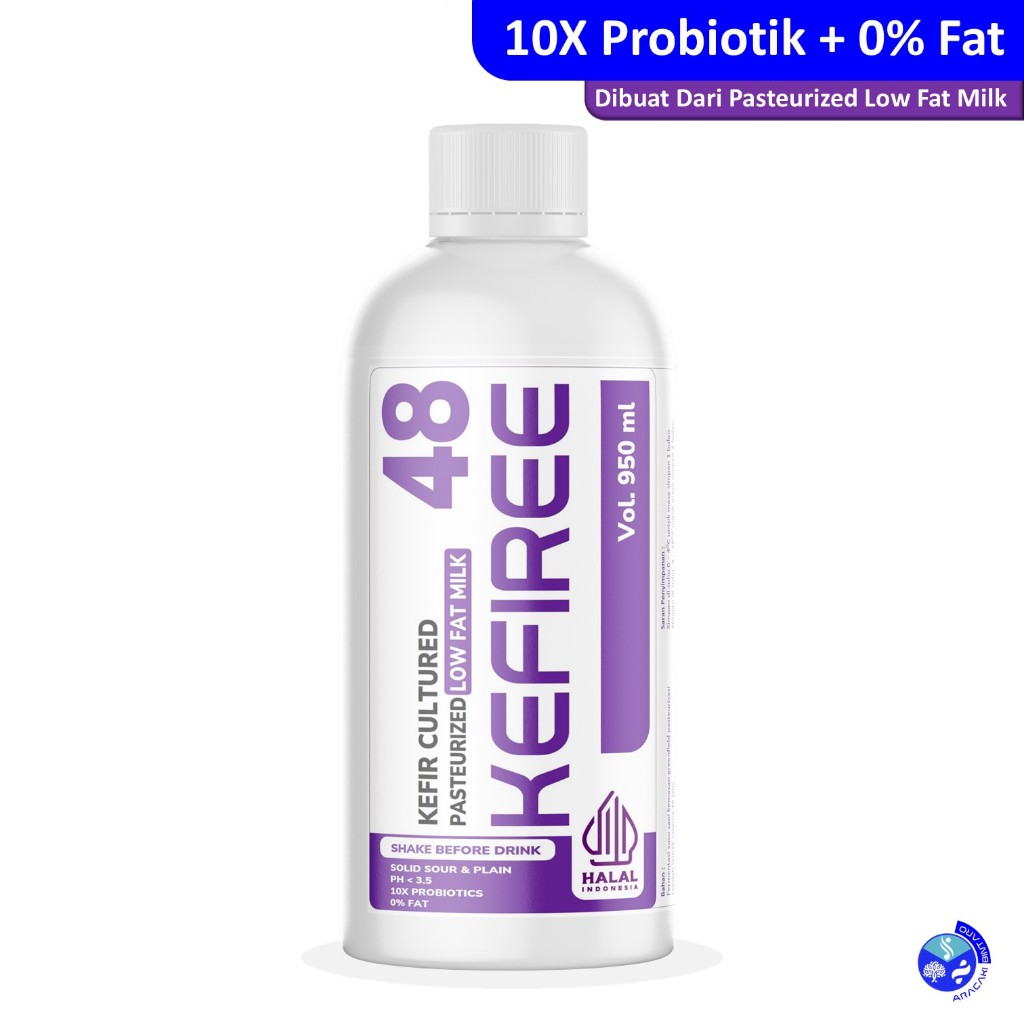 

Kefiree Kefir Susu | Organic Pasteurized Skimmed Milk Fermentasi 48 Jam | High Probiotic | 950 ml