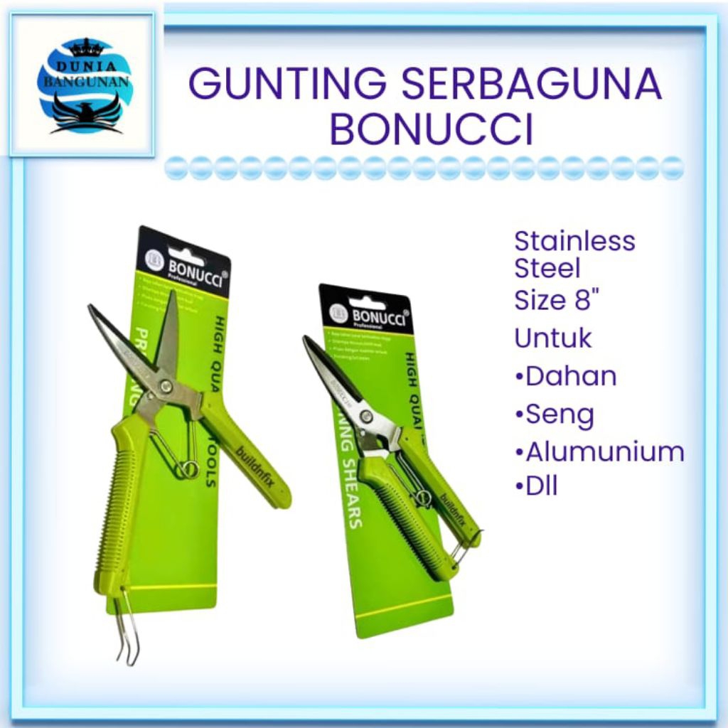 

Gunting Dahan / Gunting Serbaguna Stainless Bonucci 8 inch