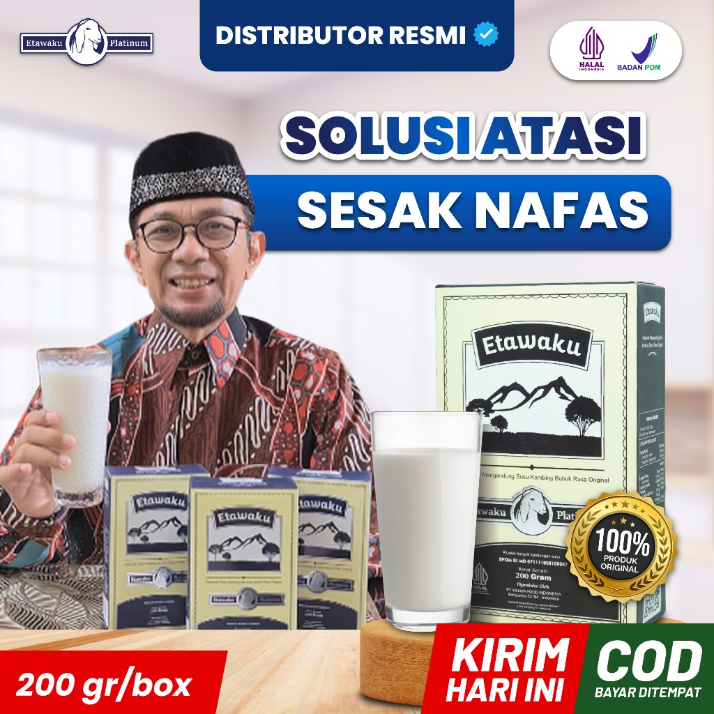 

Etawaku Platinum 3x Atasi Masalah Pernafasan - Susu Kambing Bubuk Provit Etawa Tingkatkan Daya Tahan Tubuh 200 gram