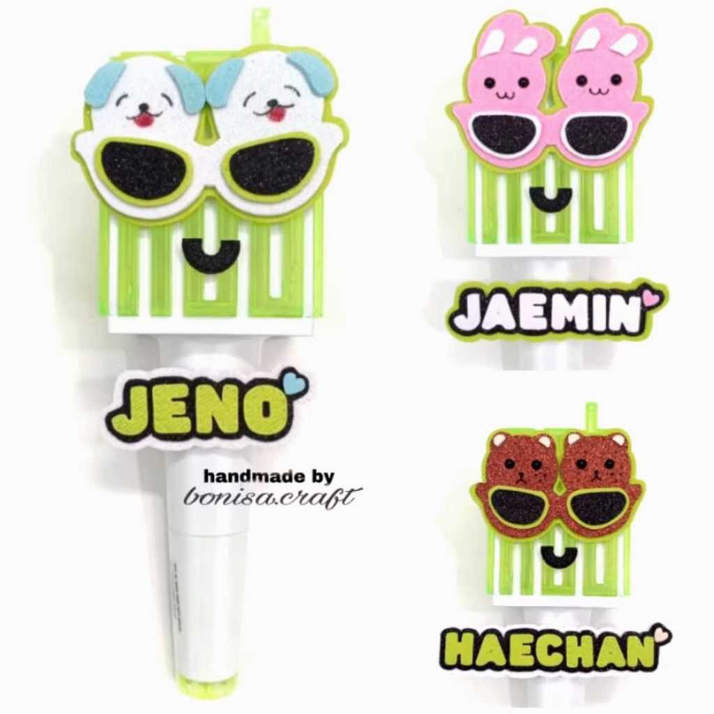 

Hiasan lighstick name tag+kacamata k pop