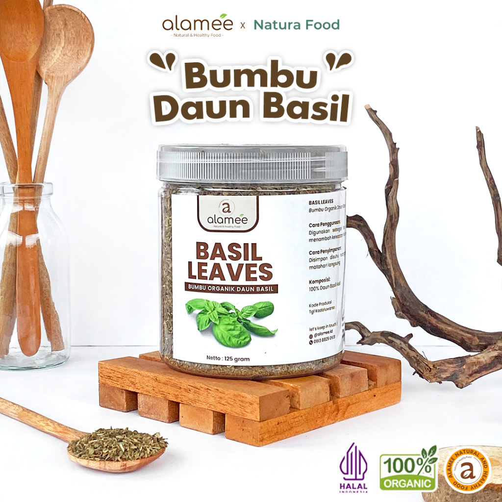 

ALAMEE Daun Basil Bumbu Dapur Dried Leaf Murni Asli Seasoning Organik