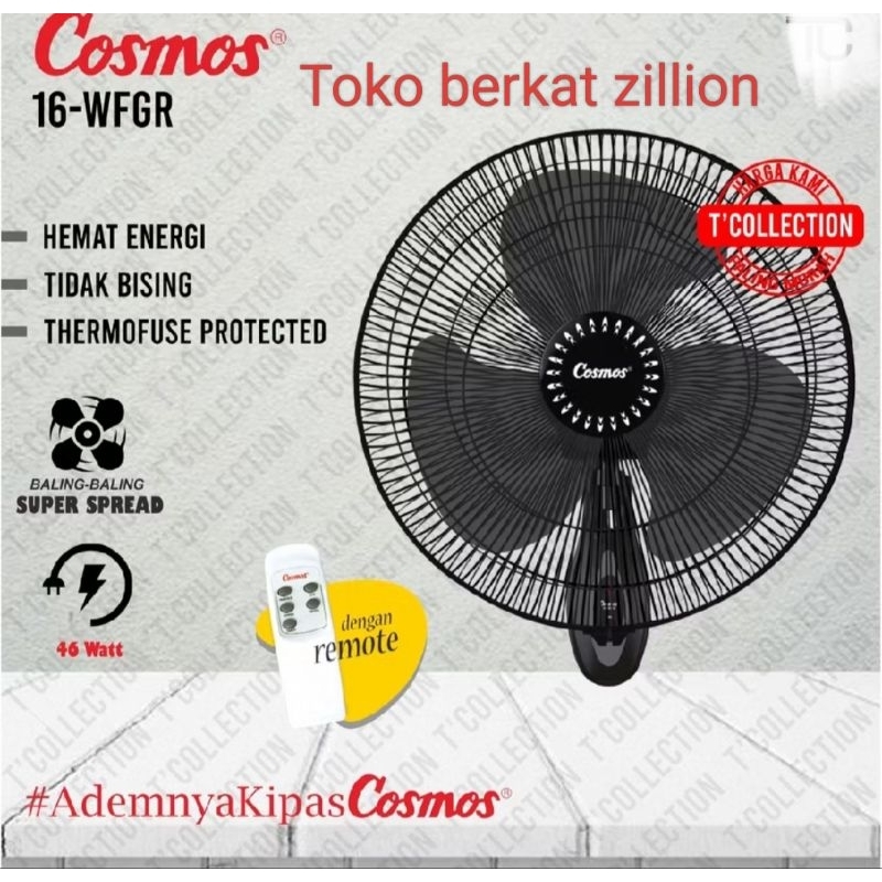 COSMOS KIPAS ANGIN TEMPEL DINDING WFGR (PAKAI REMOTE)  / WFG (TANPA REMOTE)
