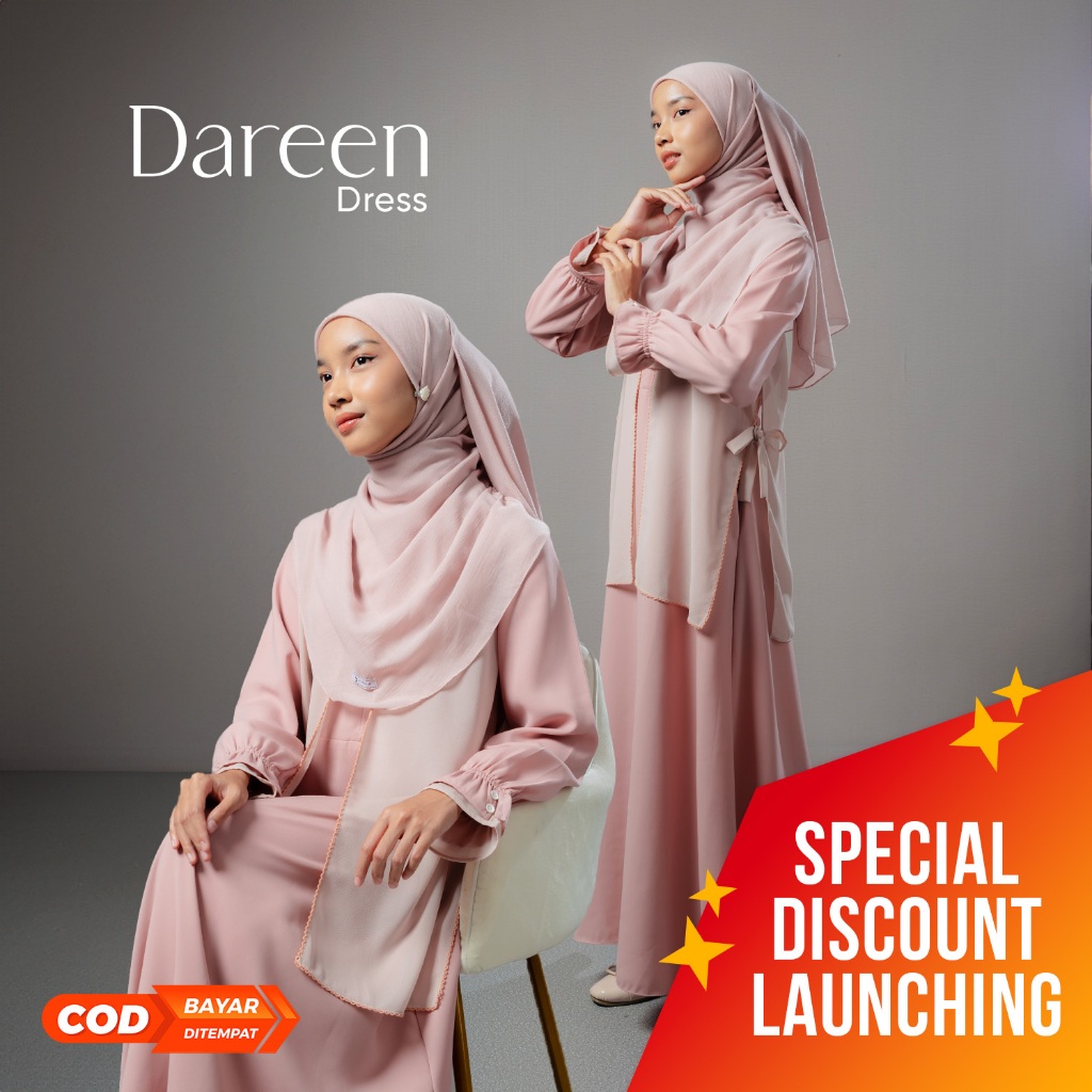 JILBRAVE Dareen Dress Gamis Outer Minimalist Basic Daily Umroh