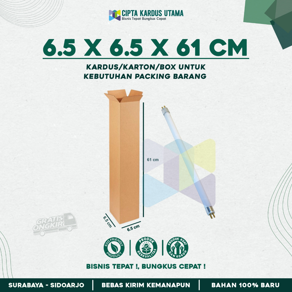 

Kardus Packing 6,5x6,5x61 | Box packing | Karton Packing cocok untuk lampu LED panjang
