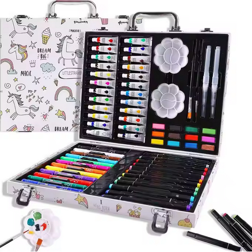 

Crayon set 113 pcs Krayon warna anak set cat couloring set alat mewarnai anak lengkap set Crayon koper