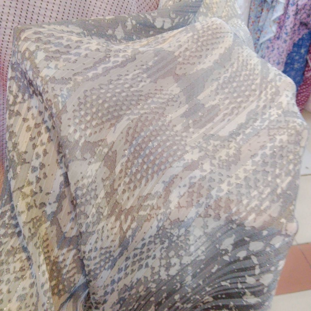 kain sifon silk motif sisik ular - kain sifon silk motif - kain sifon Glitter motif - harga perseten