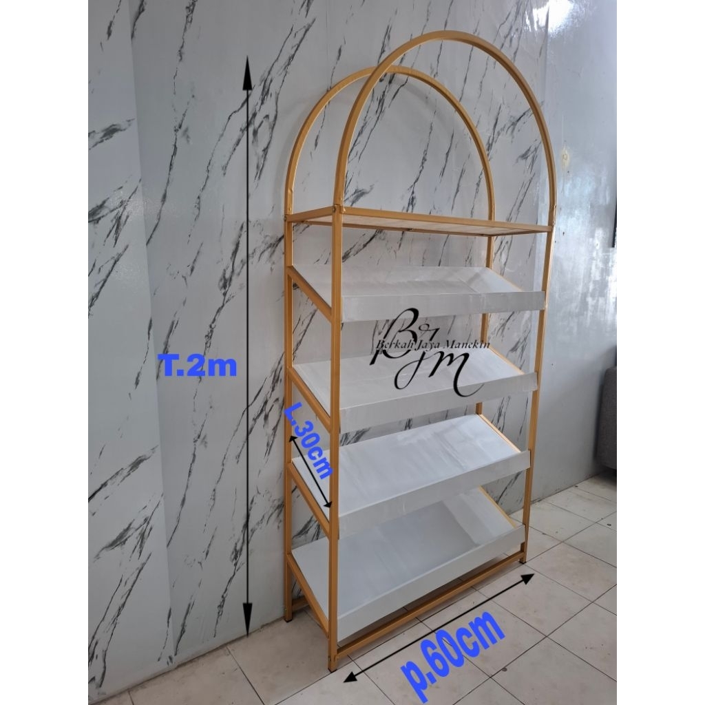 DISPLAY ROTI / RAK ROTI / RAK PARFUM / RAK KUE / RAK SERBAGUNA.