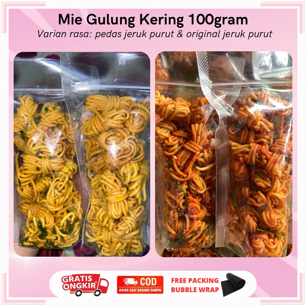 

MIE GULUNG JERUK PURUT 100GRAM | MIE GULUNG KERING PEDAS ORIGINAL GURIH DAUN JERUK