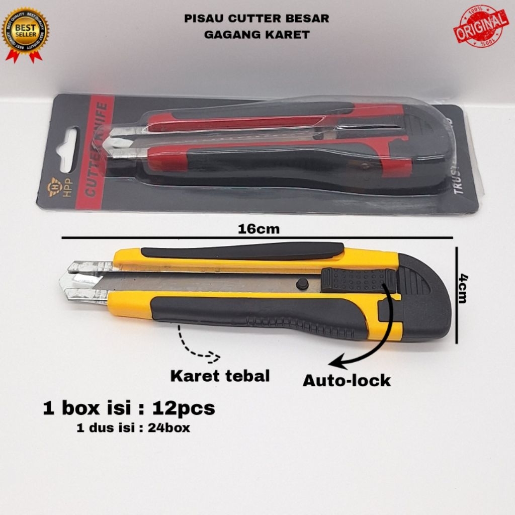 

PISAU CUTTER + ISI CUTTER BESAR 18MM / SET PISAU CUTTER DAN ISI CUTTER