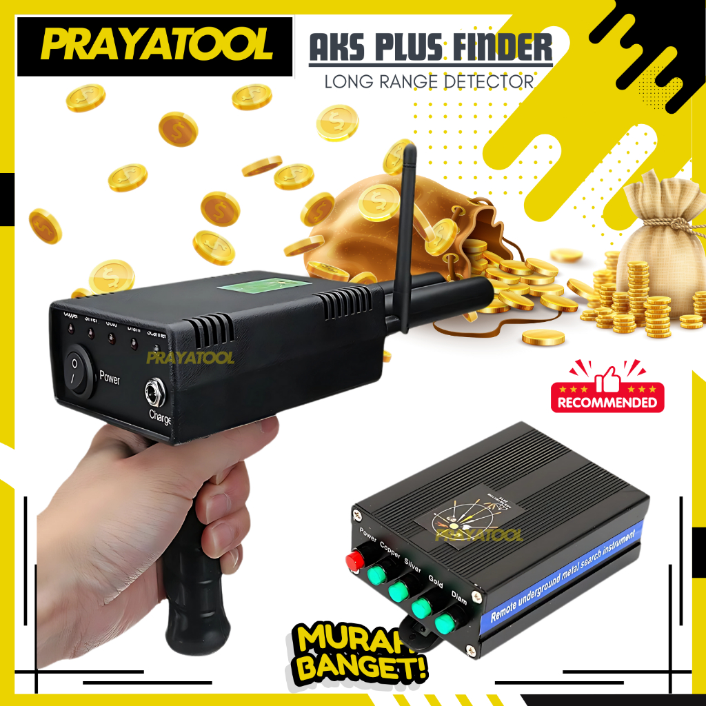 AKS PLUS PROFESSIONAL METAL DETECTOR detektor logam emas perak tembaga long range