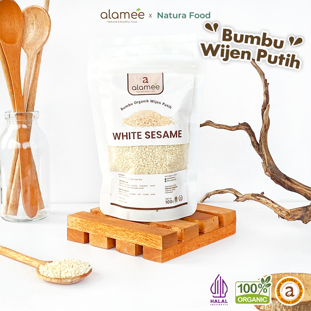 

ALAMEE Wijen Putih Siap Makan White Sesame Seed Bumbu Dapur Organik Masak 100 Gram