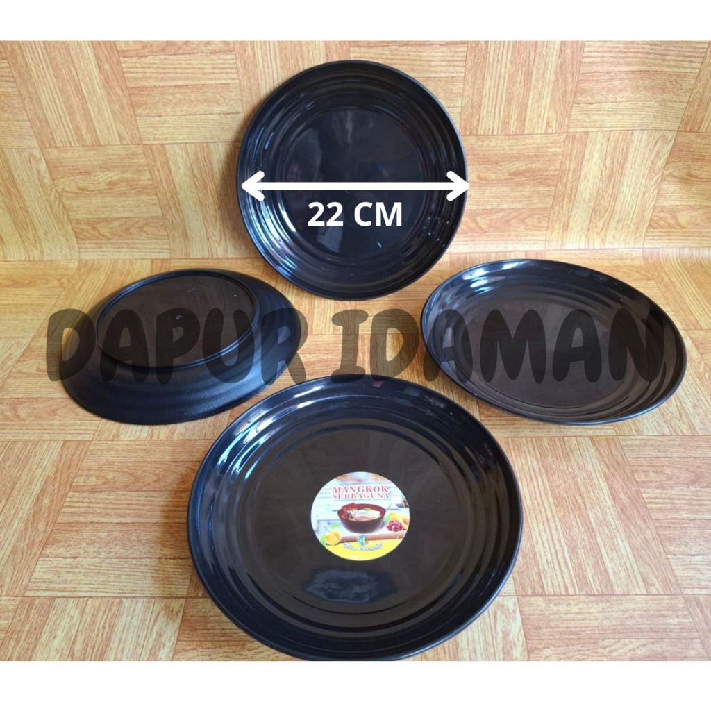 PIRING MAKAN BERBAHAN PLASTIK WARNA HITAM