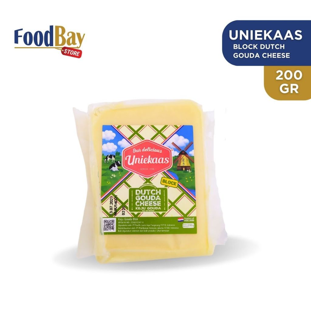 

UNIEKAAS Block Dutch Gouda Cheese 200 Gr / Keju Gouda balok 200gr