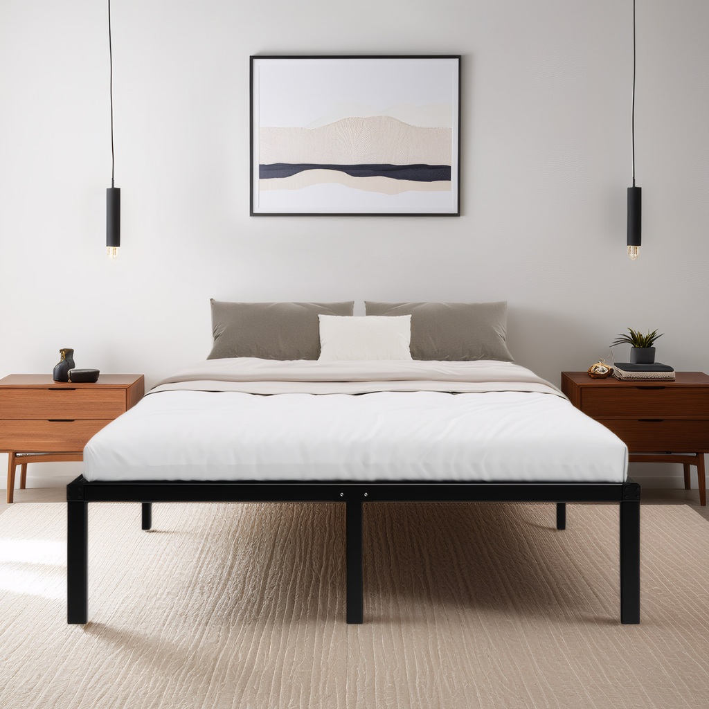 ​Novilla Rangka Tempat Tidur Minimalis Baja Anti Karat 360kg Penyimpanan 21cm Senyap Pasang Cepat Li