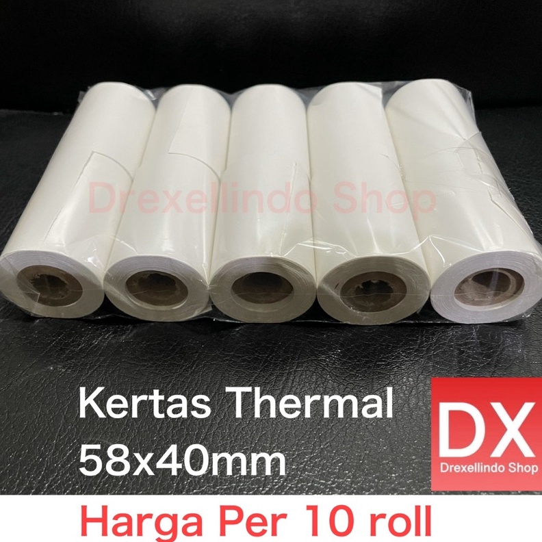 

KODE N56H Kertas Thermal Struk Kasir Continues Ukuran 58x4mm 58x4 58mm per 1 roll