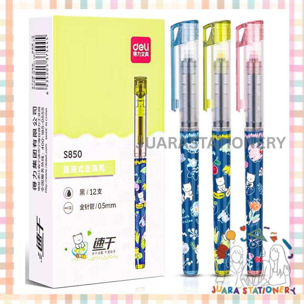 

(1279) JUARASTATIONERY Pulpen Gel Deli Roller Pen S850 / Pulpen Tinta Premium Bolpoin Gel