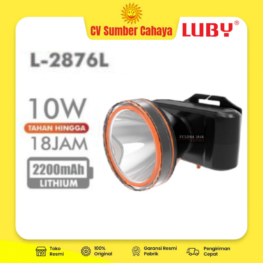 Luby Senter Kepala L 2876 L 10 Watt Headlamp Luby L-2876L 2876