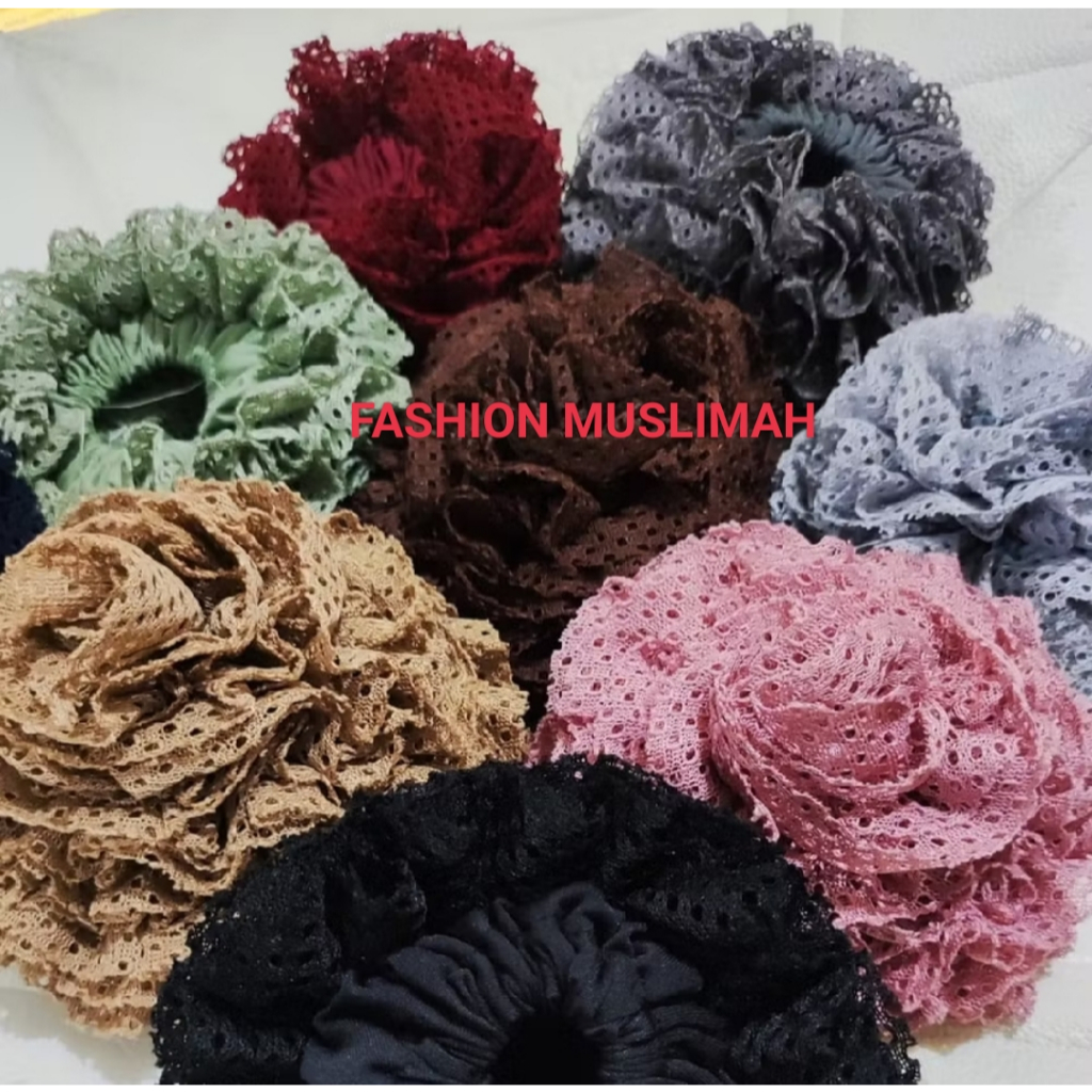 PROMO CEPOL TILLE BRUKAT JUMBO | CEMPOL HIJAB  BESAR // ANTI PUSING // BAHAN PREMIUM// //  IKAT RAMB