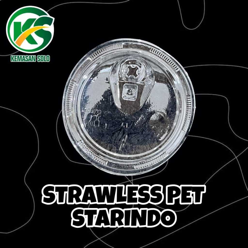 Tutup gelas plastik cup STRAWLESS PET Starindo