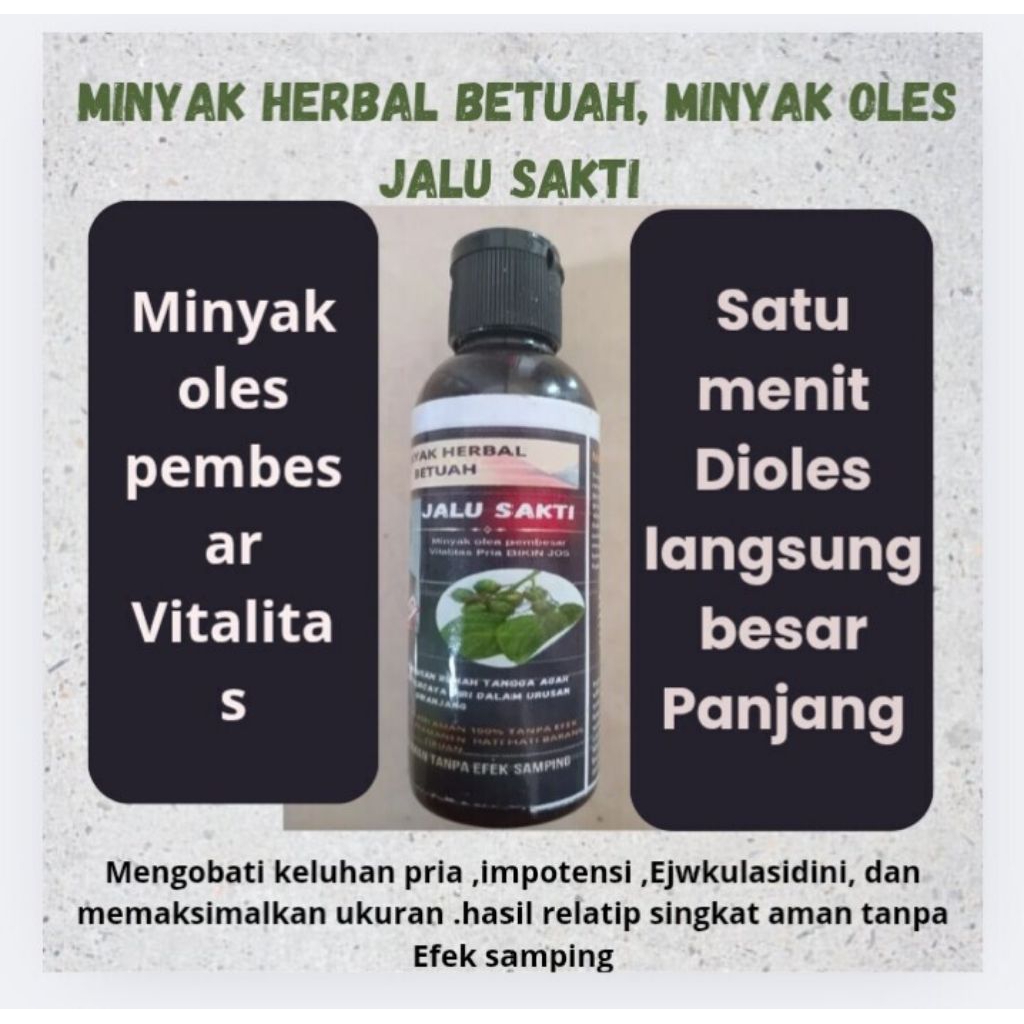 Minyak,oles,Herbal,Betuah,60ml,Khasiat,Mengobati,Impotensi,ejekulasidini,Tambah,ukuran,Terbukti,Manj