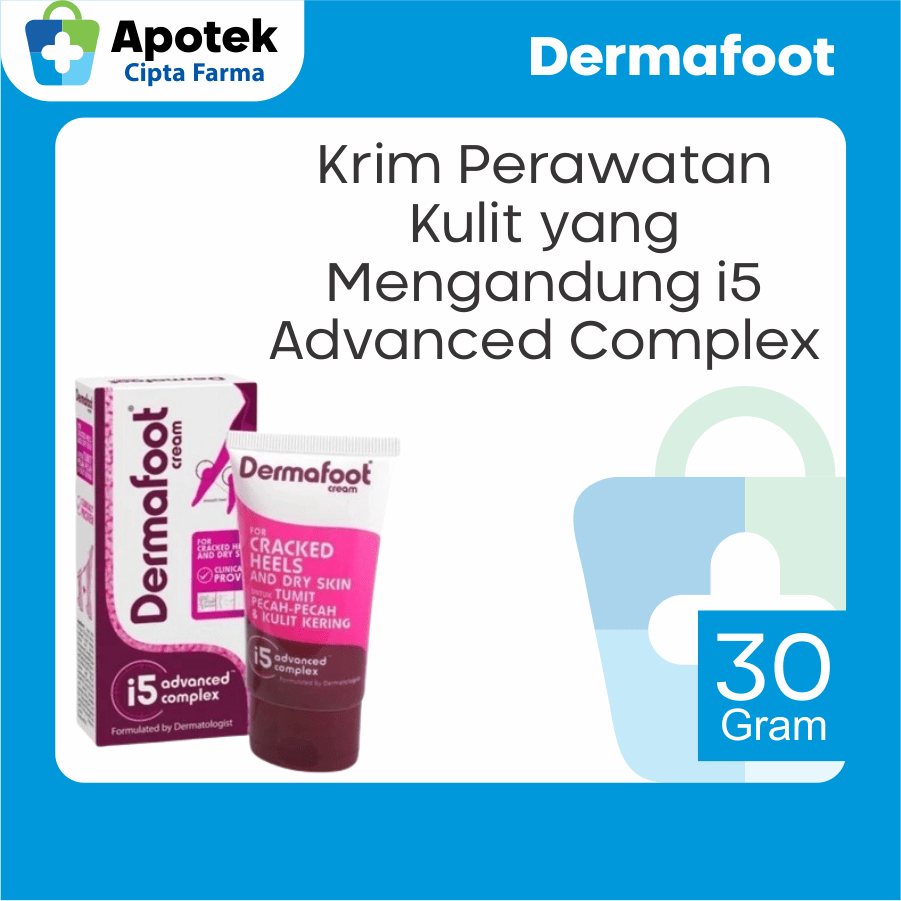 Dermafoot Cream Urea Salicylic Acid Portulaca Panthenol Cream Kaki Pecah dan Kering Krim Tumit Kaki 
