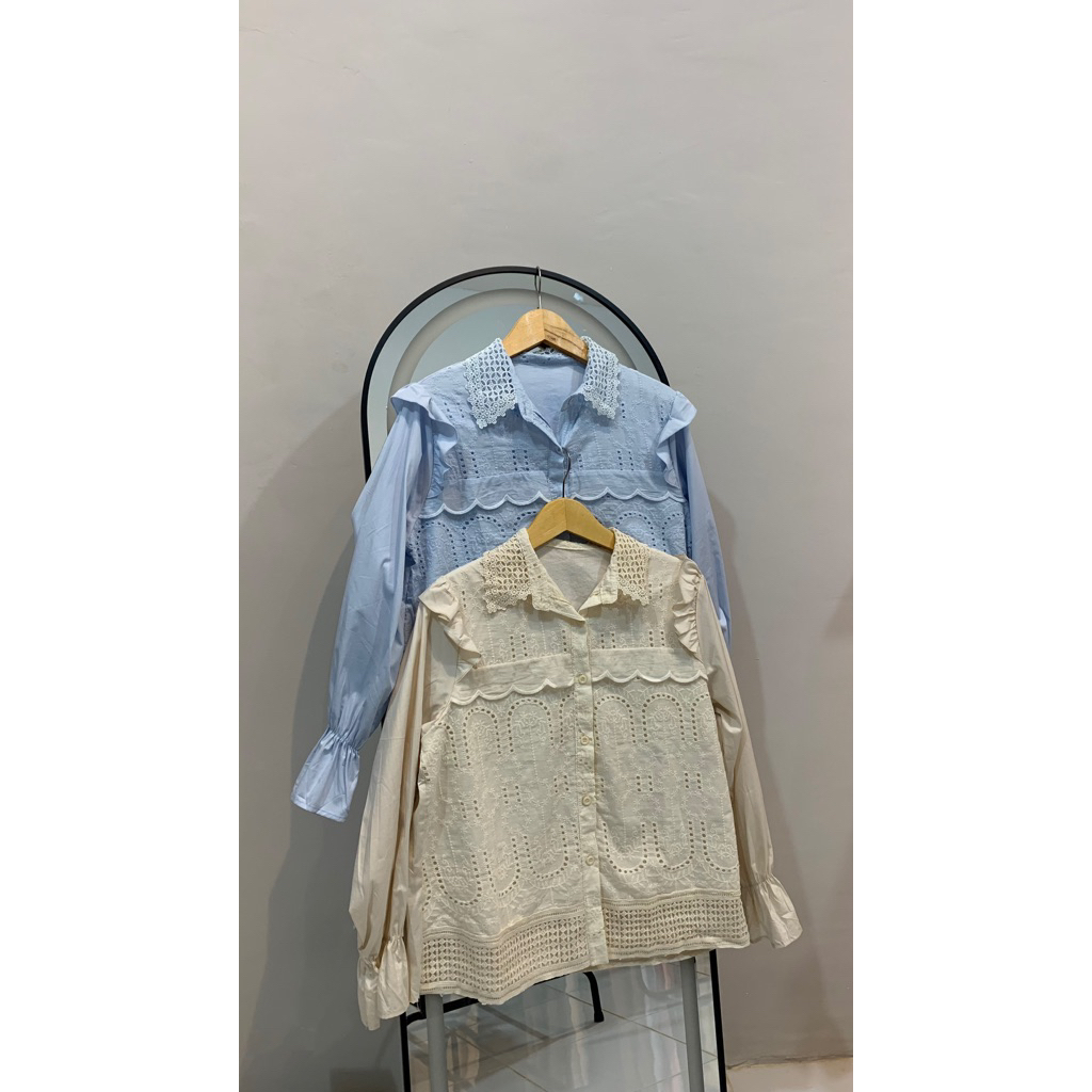 kemeja katun bordir/ katun bolong