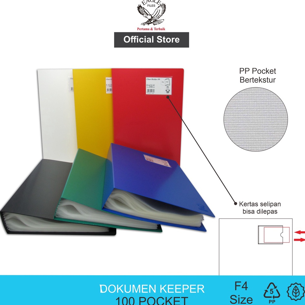 

KODE I29K Dokumen Keeper Clear Holder Document Keeper Display Book EAGLE F4 FOLIO 1 Pocket Map File Dokumen
