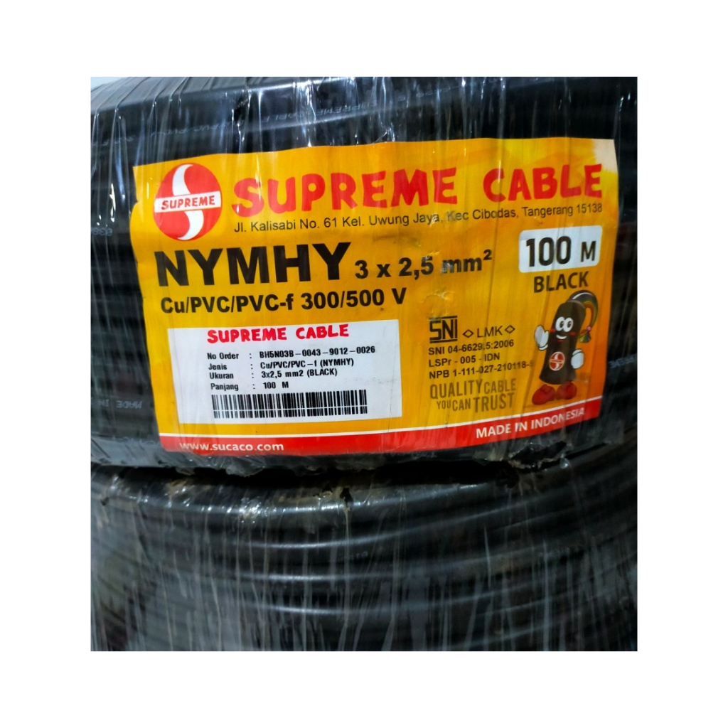 kabel Serabut NYYHY/NYMHY 3x2..5 3x2,5 supreme 100 meter