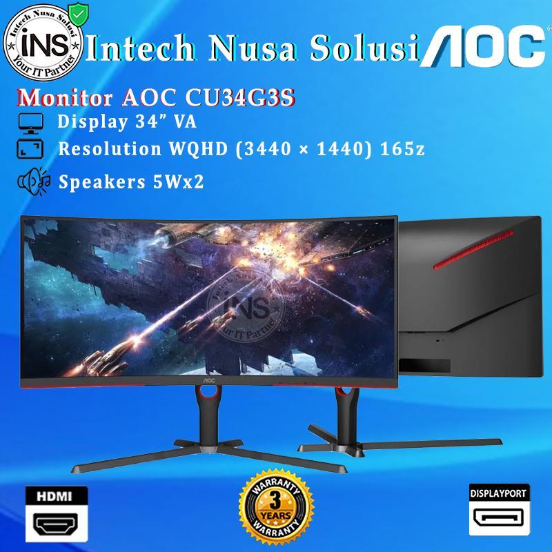 Monitor AOC CU34G3S 34 Inch WQHD 165Hz DP 3YR
