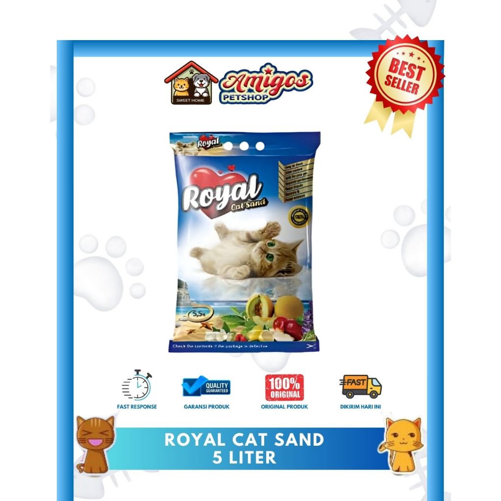 Pasir Kucing Royal Cat Sand 5 Liter - Amigos Petshop Makassar