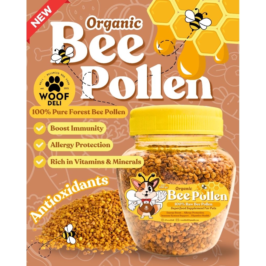 

Woof Deli BEE POLLEN | Bee Pollen Supplement For Dogs 120gr | Suplemen Hewan Peliharaan 120gr