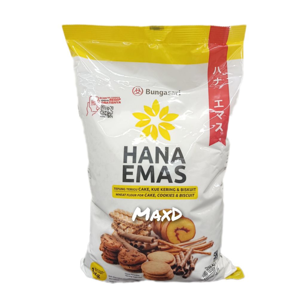 

Tepung terigu Hana Emas Bungasari 1 Kg 1 Bks